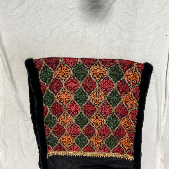 Pashmina shawl stole scarf for women | Wedding shawl | Bridal shawl |with fur - Picture 9 of 11